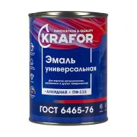 Эмаль вишневая Krafor ПФ-115 ГОСТ  0,8кг. /6 (Эмал