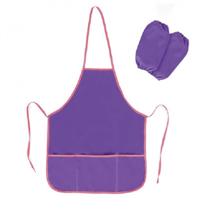 Фартук для труда и занятий творчеством BRAUBERG, с нарукавниками, с карманом, 44х55 см фиолетовый